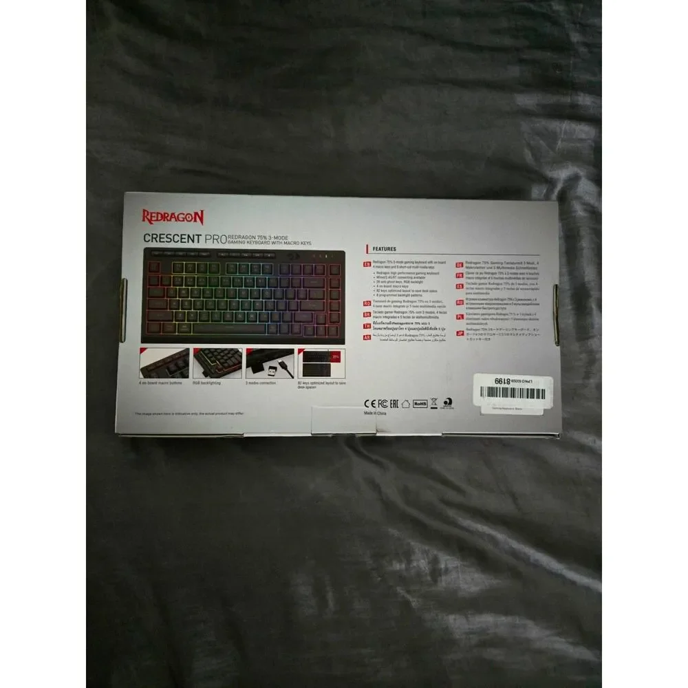 Redragon Wireless Gaming Keyboard, Bluetooth/2.4GHz/USB-C Wired, RGB 4000mAh